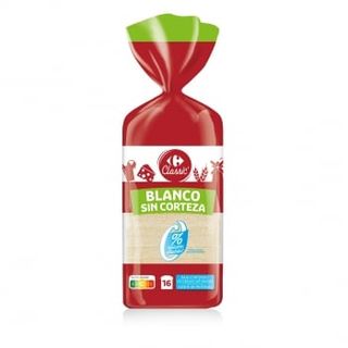Pan De Molde Sin Corteza Carrefour Classic 450 G.