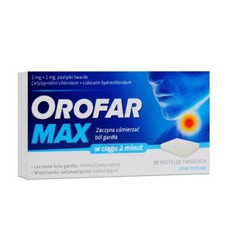 Orofar Max 2 mg + 1 mg 30 pastyl. 
