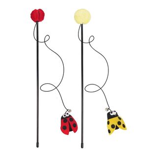 Flamingo Happy Caña con mariquita para gatos