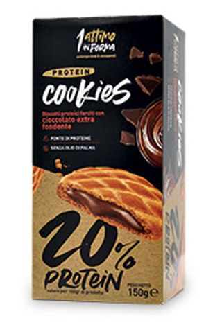Biscotti proteici farciti con cioccolato extra fondente