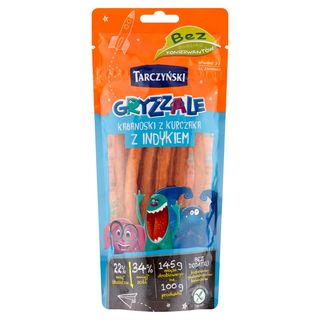 Tarczyński Gryzzale Kabanosy z kurczaka z indykiem 90 g