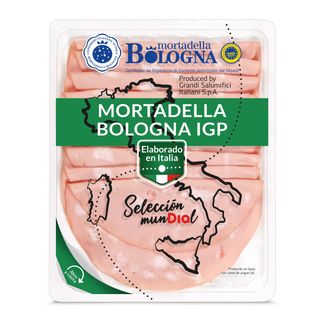 Mortadela Bologna I.G.P. Selección Mundial De Dia Sobre 150 G