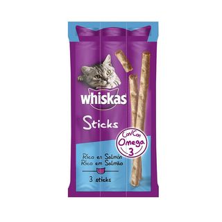 Whiskas Sticks Snacks Salmón Para Gatos 0.018Kg