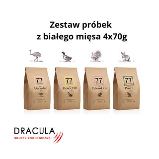 Próbki Karmy 77 Petfood z białego mięsa dla Psów Średnich Ras
