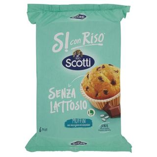 Riso Scotti Si Con Riso Senza Lattosio Muffin Con Riso E Gocce Di Cioccolato 6 X 37 G - 495044
