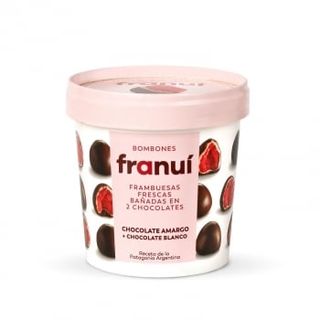 Bombones Helados De Frambuesa Bañada En Chocolate Blanco Y Negro Franui Sin Gluten 150 G.