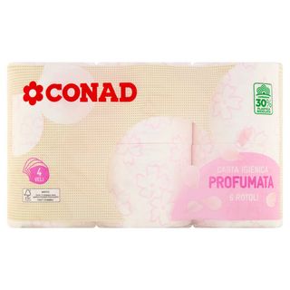 CONAD Carta Igienica Profumata 4 Veli 6 Rotoli - 8003170048294