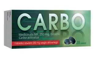 Carbo medicinalis MF 250 mg 20 tabletek