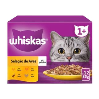 Whiskas Gato Comida Húmida Aves 12x85g