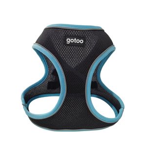 Gotoo Arnés ajustable de malla turquesa/negro para perros