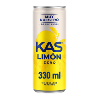 KAS Limón Zero Refresco con gas sabor Limón sin Azúcar Lata 330ml