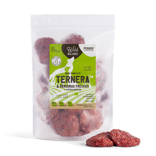 Wild Balance Barf Alimento Completo Barf Ternera y Verduras Frescas para Perros (1 Kg) 8436593400057