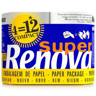 RENOVA Papel Higiénico Super Compact (4=12 rolos) 4 un