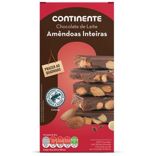 Tablete de Chocolate de Leite com Amêndoa Continente (emb. 200 gr)