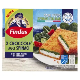 Capitan Findus 2 Croccole Agli Spinaci Con 100% Filetti Di Merluzzo 200 G - 158446