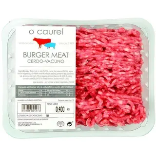 Burguer Meat De Cerdo-Vacuno, Bandeja 400 Gr.