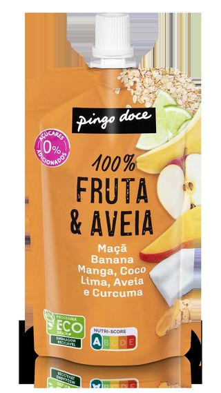 Bolsa de Fruta, Aveia e Curcuma Pingo Doce 120G