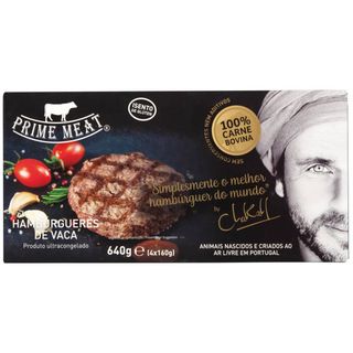 Hambúrguer 100% Carne de Bovino Angus Chakall Congelado Prime Meat (emb. 640 gr (4 un))