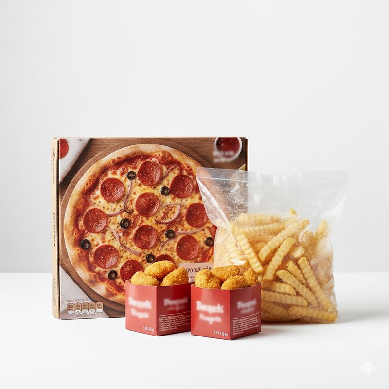 Pizza, patatine e snack surgelati