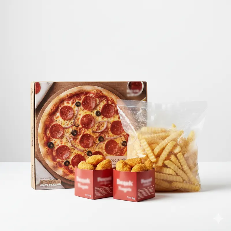 Pizza, patatine e snack surgelati