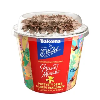 Bakoma Puszysty deser o smaku waniliowym z czekoladą mleczną 105 g