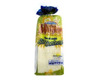 Pan de Molde Blanco sin Corteza Milagros 450 G.
