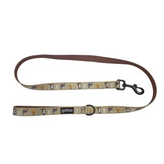 Gotoo Correa con estampado marrón para perro