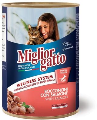 MIGLIOR GATTO BOCCONCINI CON SALMONE 400G   MOR1215