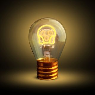 Lampadina faccina LED decorativa - e ricaricabile