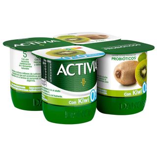 Bífidus Desnatado con Trocitos de Kiwi Danone 4 X 120 G.