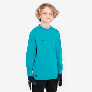Camiseta de portero F100 niño turquesa.123 130cm 7 8A Azul