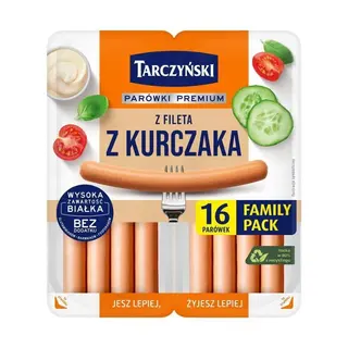 Tarczyński Family Pack Parówki premium z fileta z kurczaka (2 x 220 g) 440 g