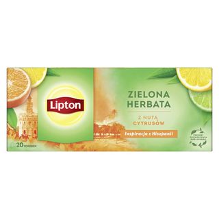 Lipton Herbata zielona z nutą cytrusów, 20 torebek