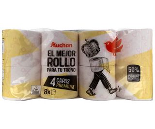 Papel Higienico Premium 4 Capas Auchan X 8