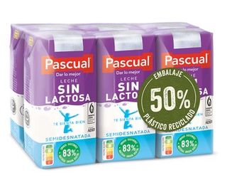 Leche S/Lactosa Semi Desnatada Pascual Mb 6X200 Ml