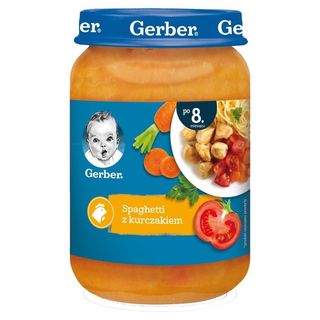 Gerber Obiadek Spaghetti z kurczakiem po 8 miesiącu 190 g