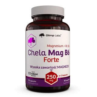 Olimp Chela-Mag B6 Forte, Suplement diety z magnezem i witaminą B6, 90 Kapsułek