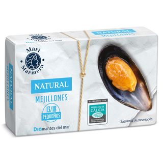 Mejillones Al Natural 13/18 Piezas Dia Mari Marinera Lata 69 G