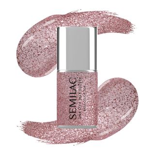 Semilac Lakier hybrydowy One Step Glossy, S250 Glitter Pink