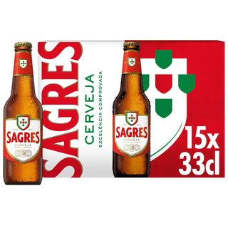 Cerveja com Álcool Sagres (emb. 15 x 33 cl)