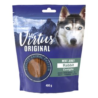 Virtus original snack dog meat jerky 400g coniglio
