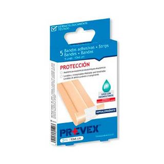 Banda Adhesiva Pe Color Piel Con Gasa Desinfectante 10X6Cm 5Us Prevex (8420075801203)