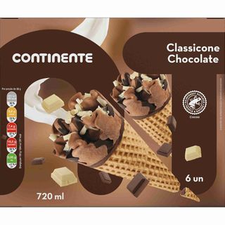 Gelado Classicone Chocolate Continente (emb. 720 ml (6 un))