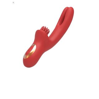 wibrator dwuramienny króliczek elatia, kolor czerwień