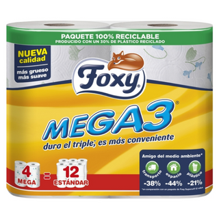 Papel Higiénico Foxy Mega3 4Ud