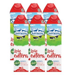 Pack 6x Asturiana Leche Entera 1L
