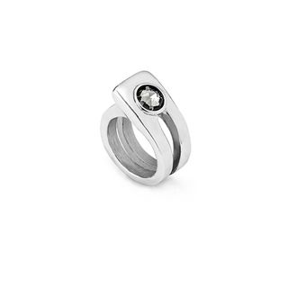 Anillo Bañado En Plata De Ley Con Eslabón Rectangular Plata 18