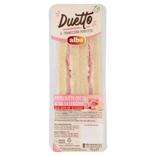 Alba Tramezzini Duetto Prosciutto Cotto & Salsa Leggera 150 G