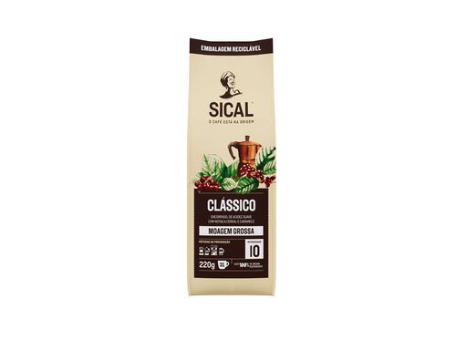 CAFÉ MOÍDO SICAL 5 ESTRELAS MOAGEM GROSSA 220 G