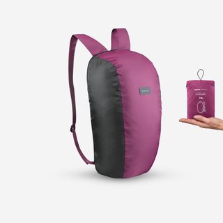 Mochila Plegable De Montaña Y Trekking Viaje 10L Forclaz Compact Talla Única Morado